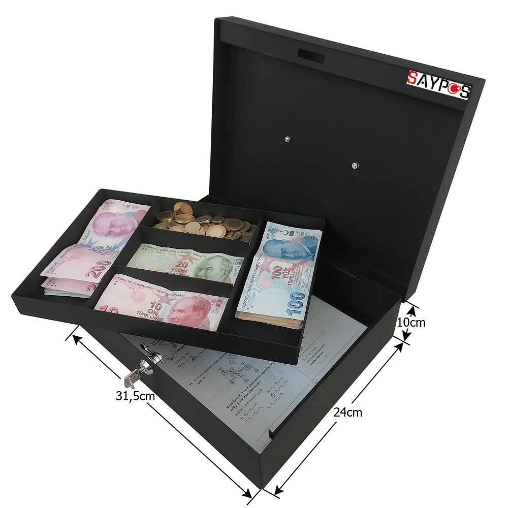 Saypos%20Büyük%20Boy%20Metal%20Para%20Kasası%202%20Banknot%203%20Madeni%20Para%20Gözlü%20Taşıma%20Kulplu%2031,5x24x10cm