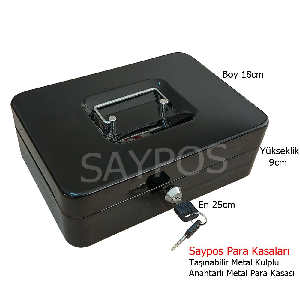 Saypos%20Taşınabilir%20Metal%20Para%20Kasası%201%20Banknot%204%20Madeni%20Para%20Gözlü%20Orta%20Boy%2025x18x9cm